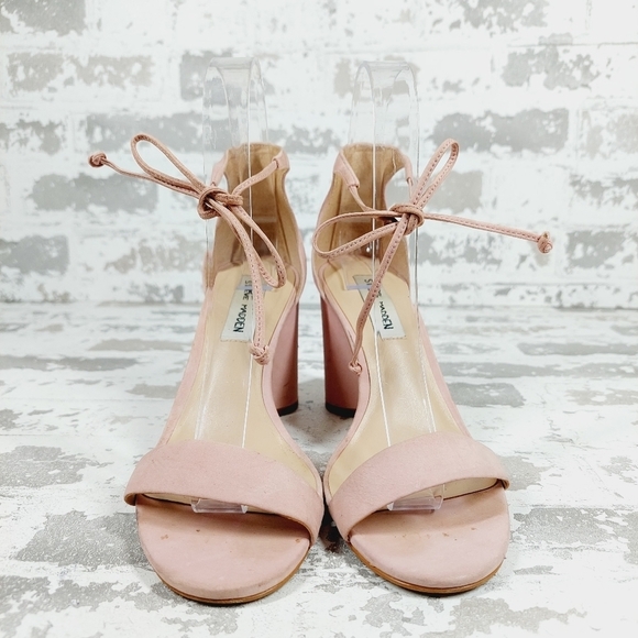 Steve Madden Pink Heeled Open Toe One Strap Pumps Sandals M490 - Picture 3 of 14